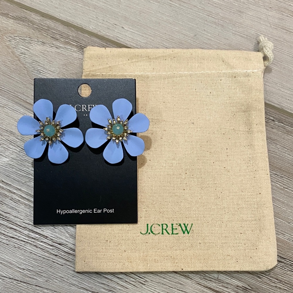 J.Crew Light Blue Floral Earrings - Picture 2 of 2